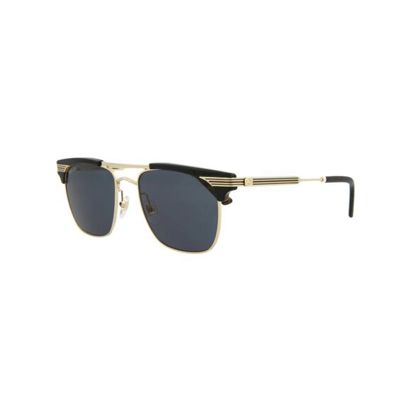 Gucci Black Gold Grey Square Frame Metal Designer Sunglasses main image 5